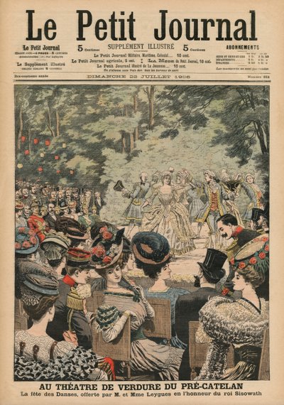 Teatro al aire libre en el Pre-Catelan, Festival de Danza presentado por Georges Leygues en honor a Sisowath, Rey de Camboya, portada de 